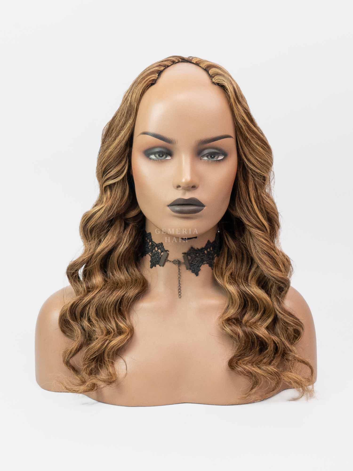 Golden Brown Balayage | V-Part Wig | V-Shaped Wig