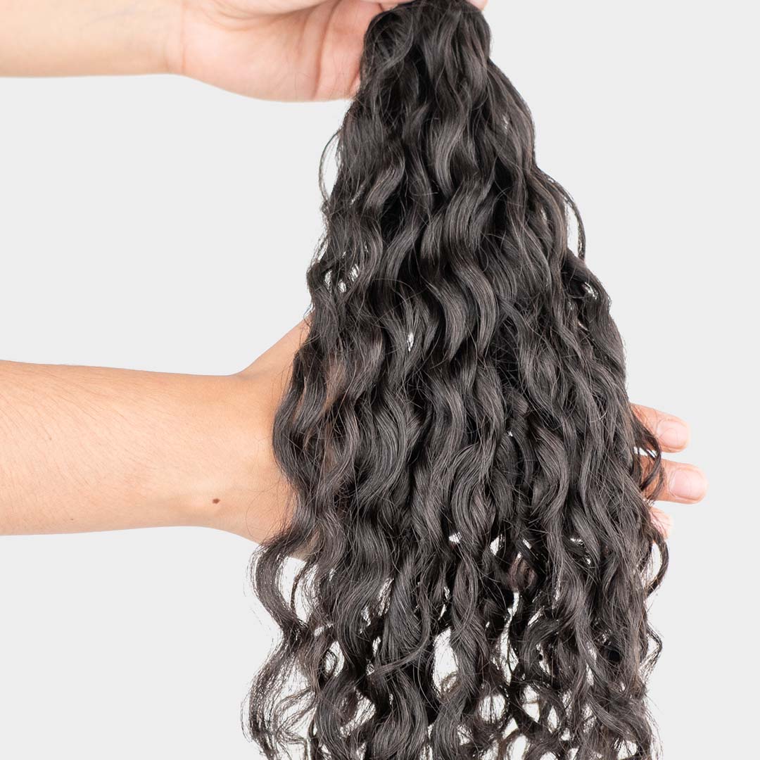 Natural curly I-tips hair extensions