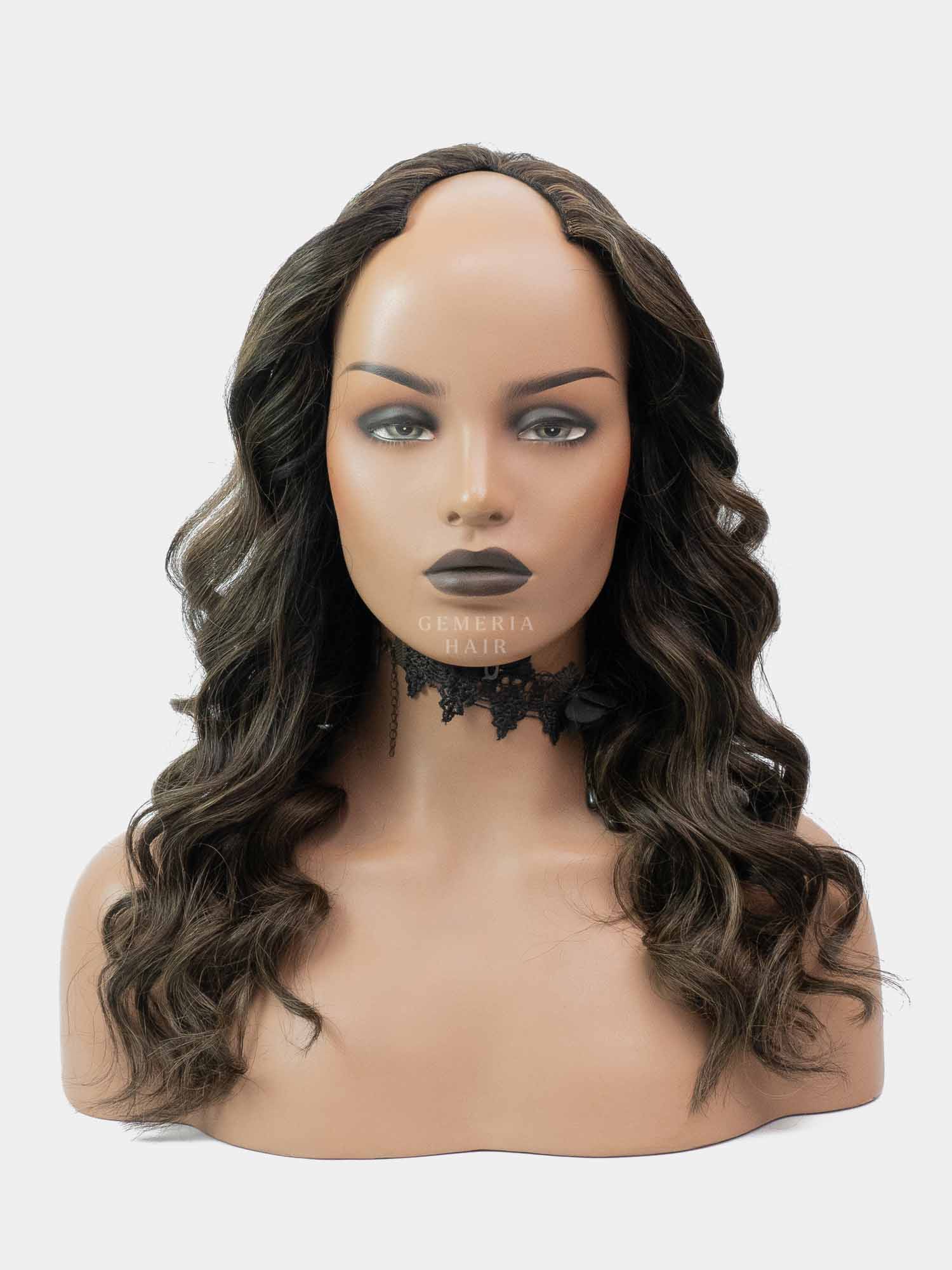 Ash Brown Balayage| V-Part Wig | V-Shaped Wig