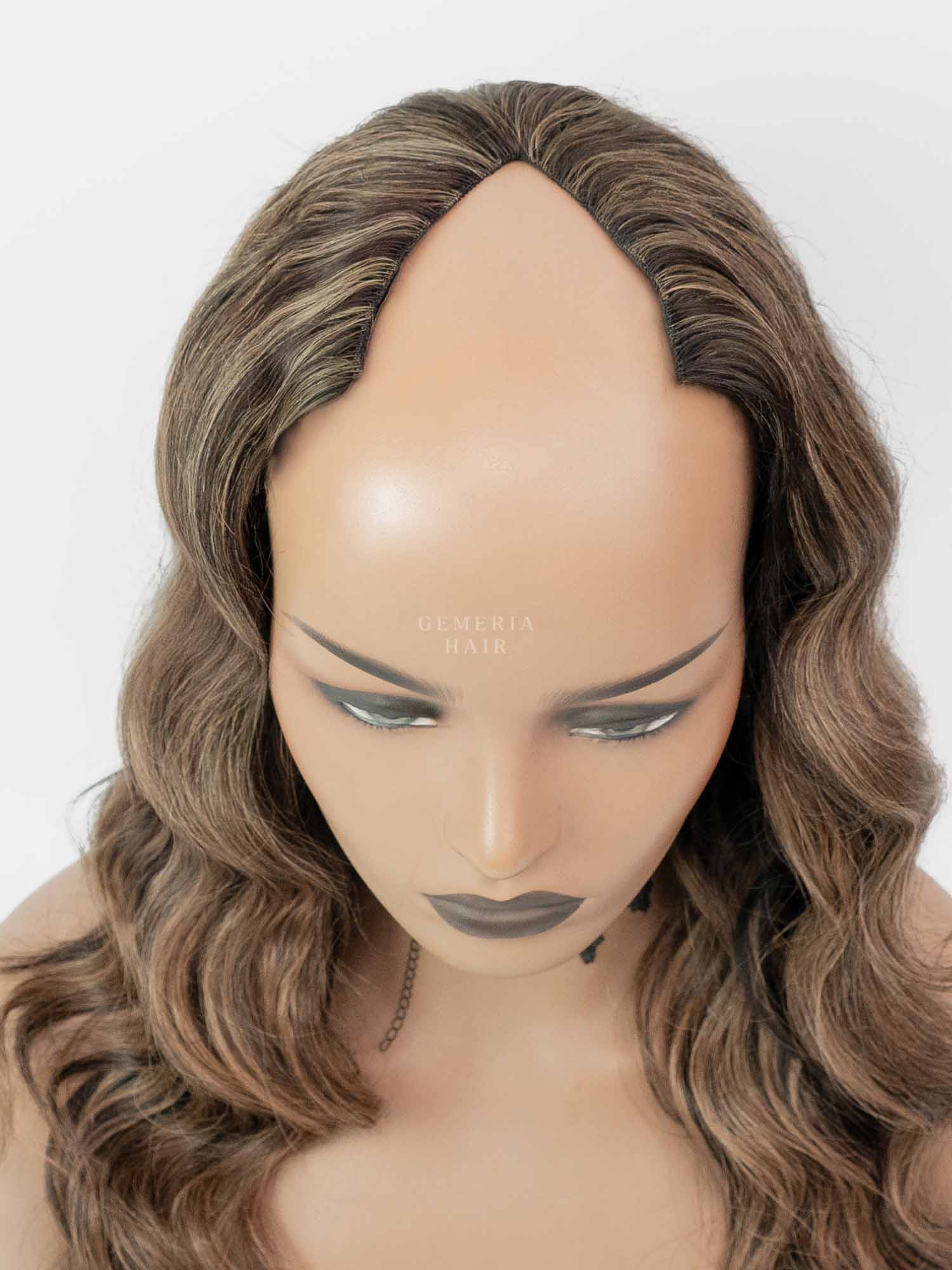 Chocolate Brown Balayage| V-Part Wig | V-Shaped Wig