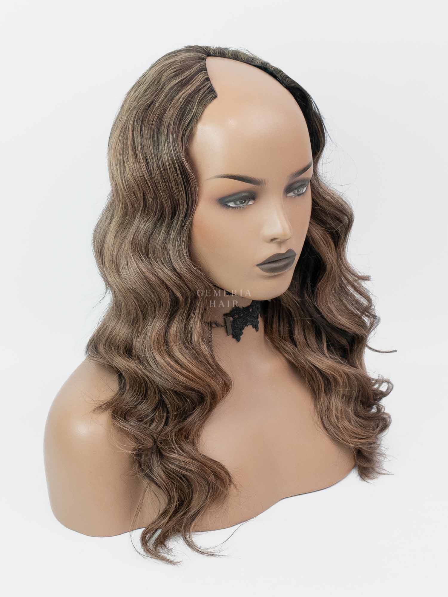 Chocolate Brown Balayage| V-Part Wig | V-Shaped Wig