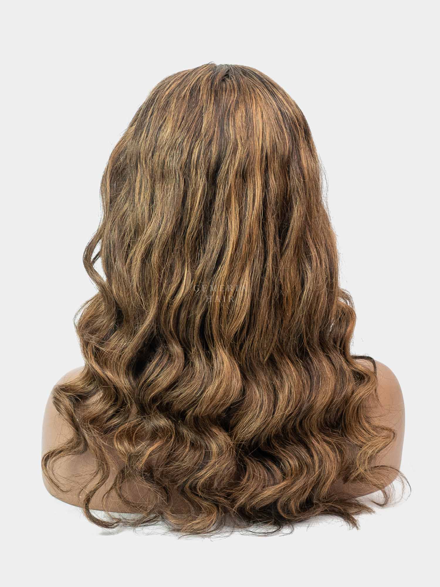 Caramel Brown Balayage | V-Part Wig | V-Shaped Wig