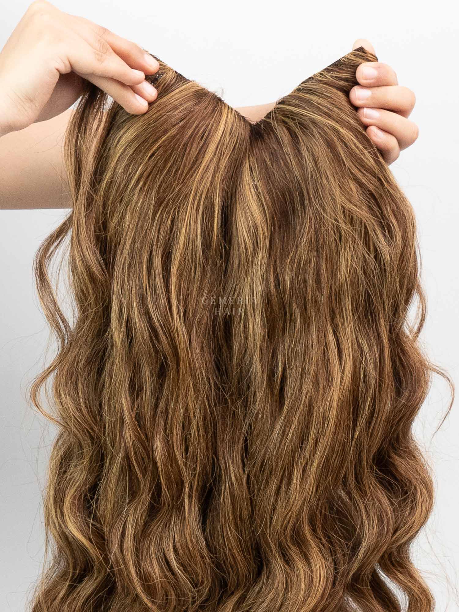 Golden Brown Balayage | V-Part Wig | V-Shaped Wig