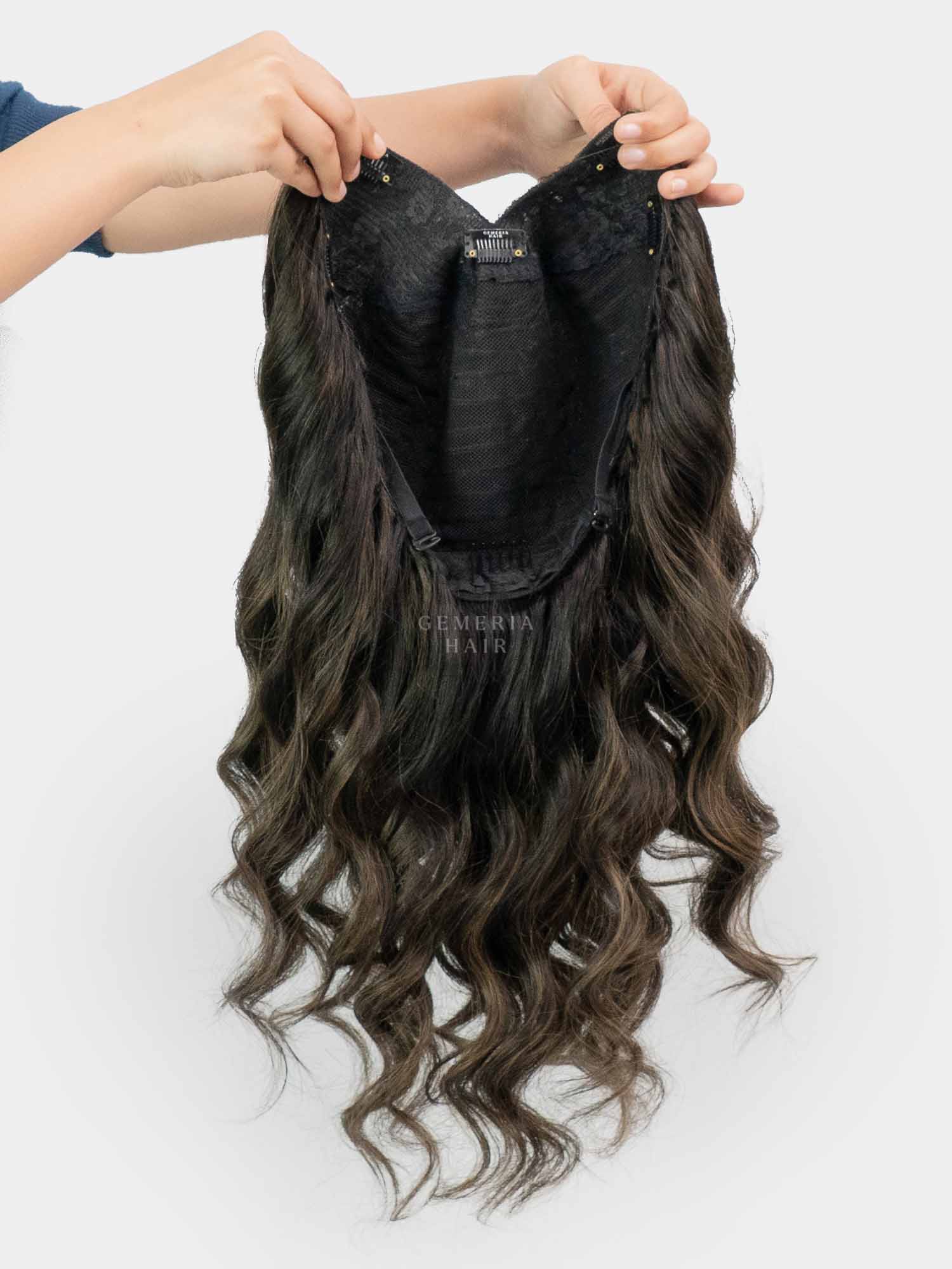 Ash Brown Balayage| V-Part Wig | V-Shaped Wig