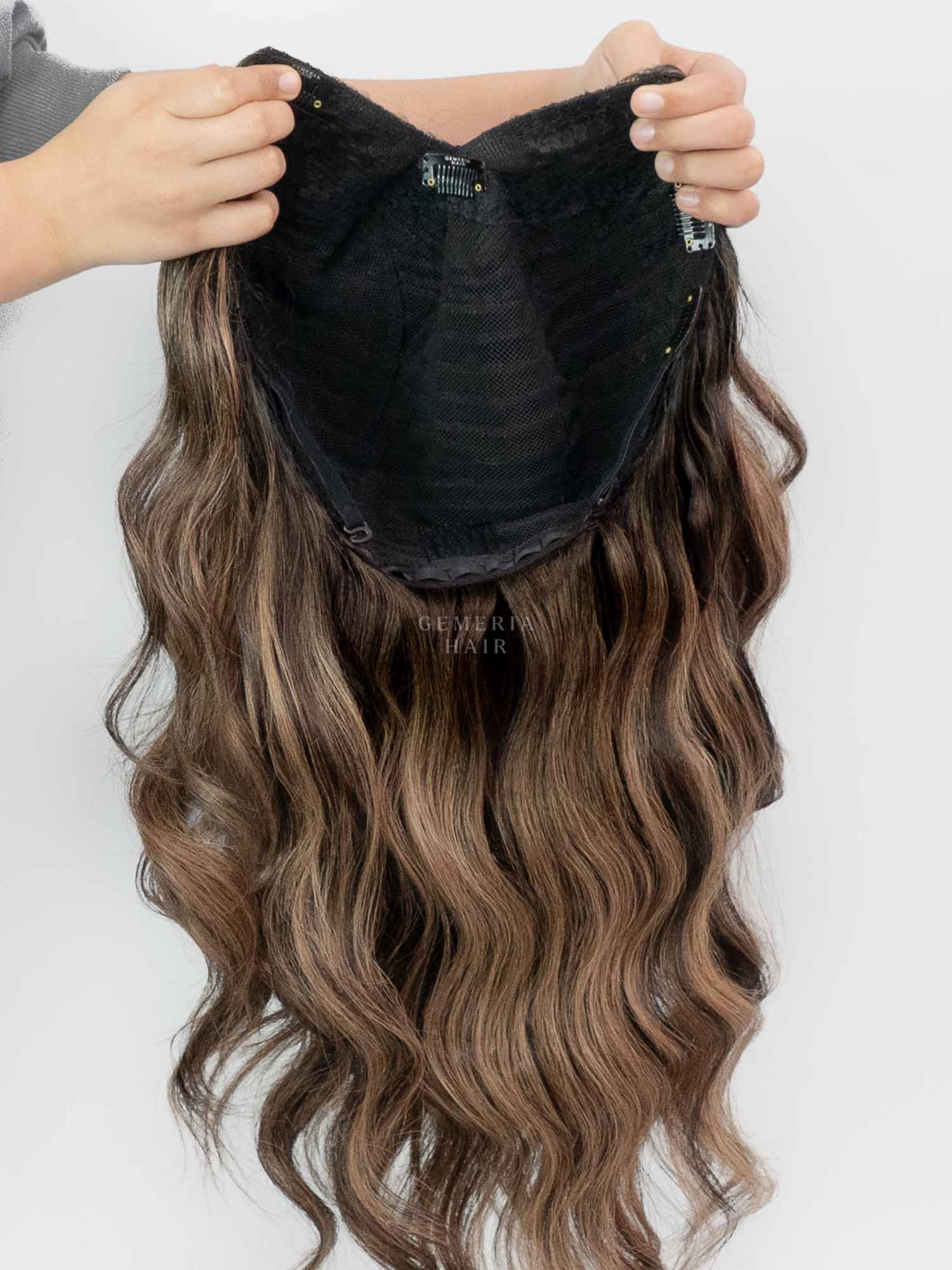 Chocolate Brown Balayage| V-Part Wig | V-Shaped Wig