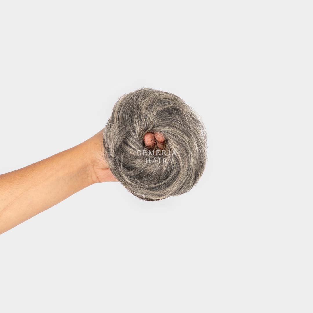 Salt & Pepper - Grey | Faux Scrunchie Bun