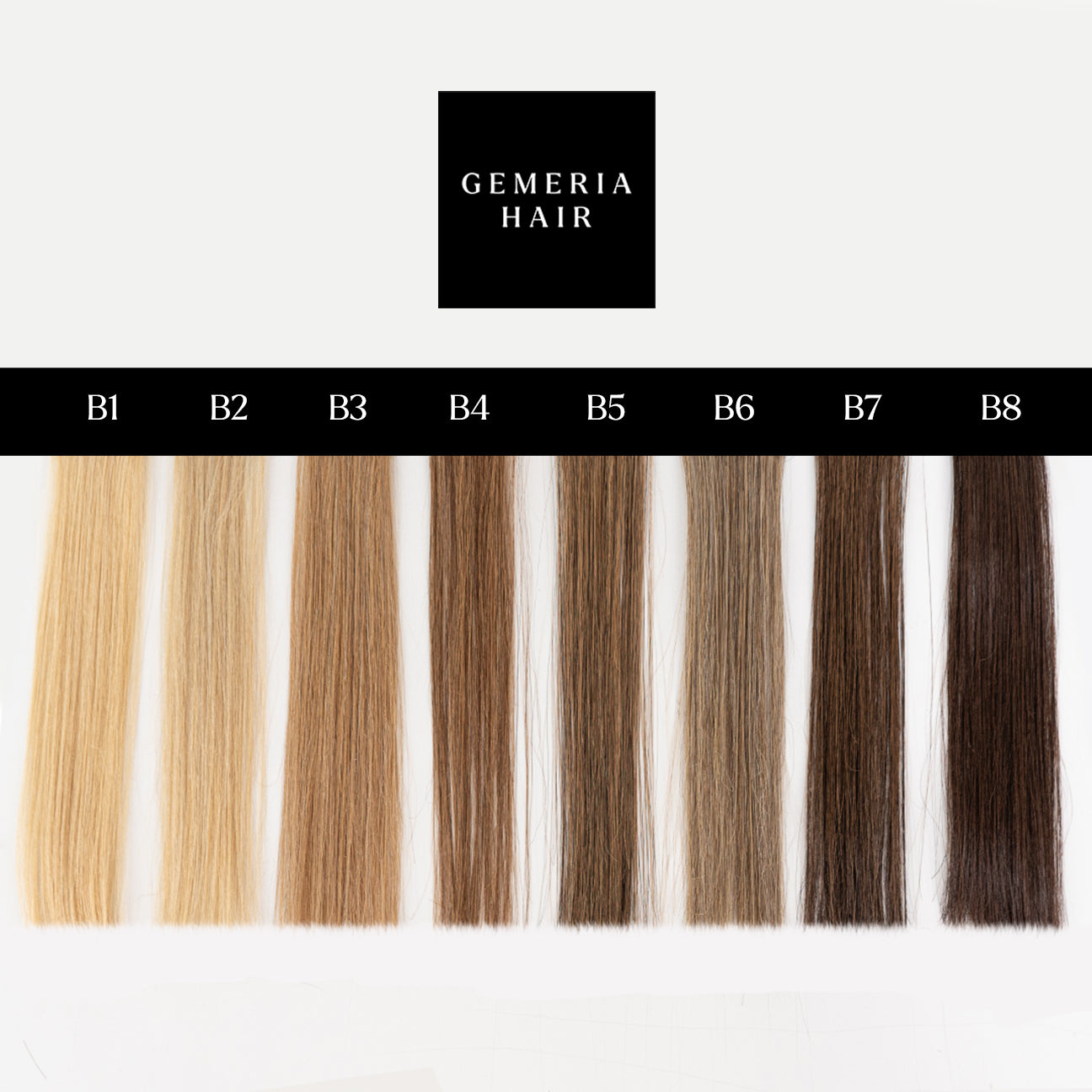 Tape-in hair extensions colour shades