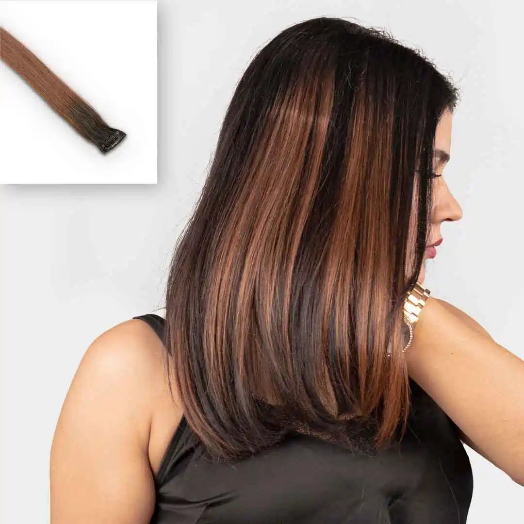 copper brown single clip highlight