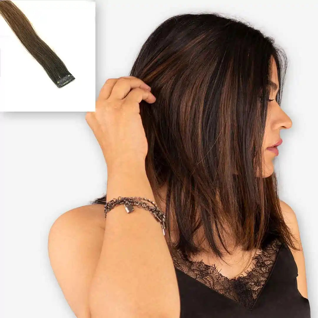 dark brown single clip highlight