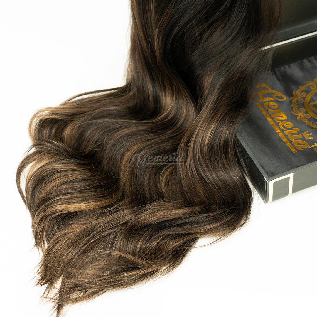 Chocolate Brown Balayage Half Head Wig